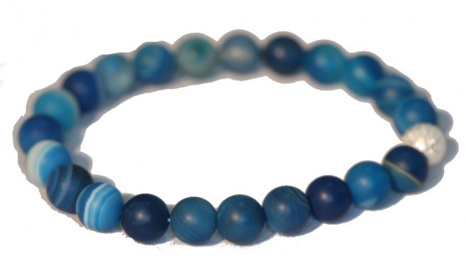 Pulseira de Ágata tingida de azul - Decisão