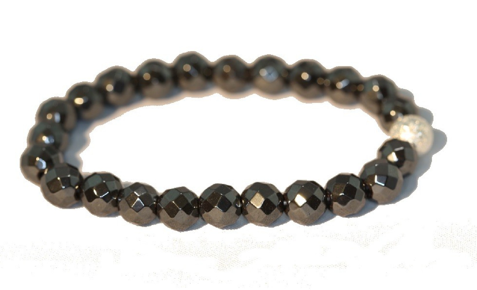 Hematite stone bracelet 8 mm pearls Benefits : has... - Depop
